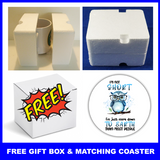 I'm Not Short Cute Owl Coffee Mug & Coaster Set Free Gift Box