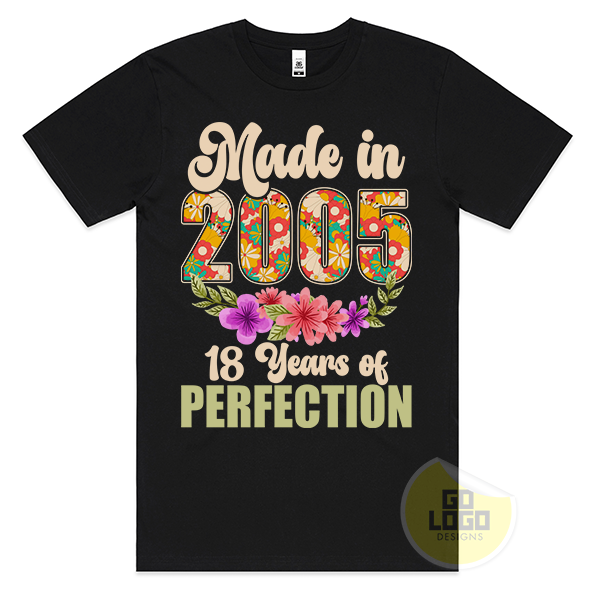 Made in 2005 Floral Gardening 18th Birthday T-Shirt