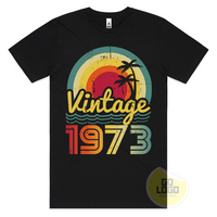 Vintage 1973 Retro Sunset Surf 50th Birthday T-Shirt