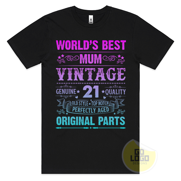 World's Best Mum Vintage 21st Birthday T-Shirt