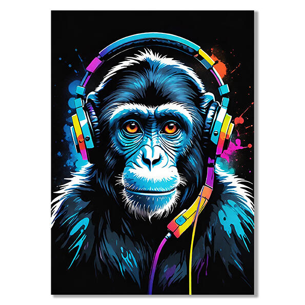 Monkey Gamer Wearing Headphones Wall Decor Monkey Gamer Wearing Headphones Wall Decor