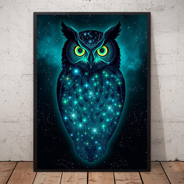 Owl Galaxy Stars Poster Owl Galaxy Stars Poster