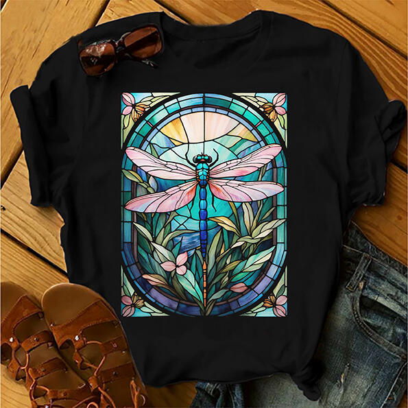 Dragonfly Stained Glass T-Shirt Dragonfly Stained Glass T-Shirt