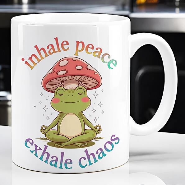 Inhale Peace Frog Mug Inhale Peace Frog Mug