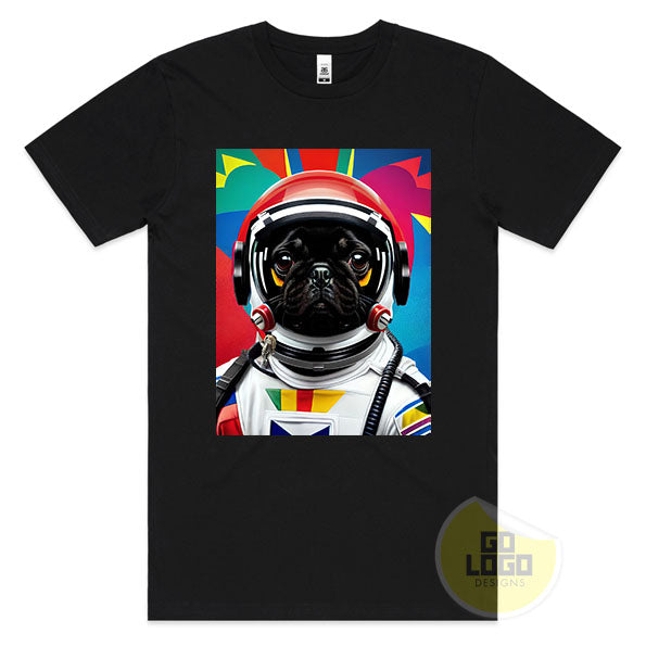 Funny PUG DOG ASTRONAUT in Space Cool T-Shirt Gift Idea