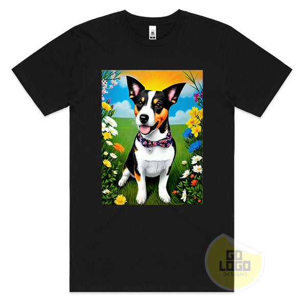 Funny JACK RUSSELL TERRIER Dog Floral Cute T-Shirt Gift Idea