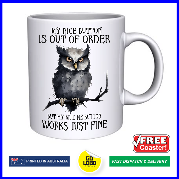 Sarcastic Owl Coffee Mug & Coaster Set