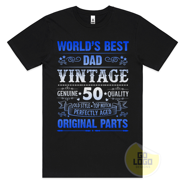 World's Best Dad Vintage 50th Birthday T-Shirt