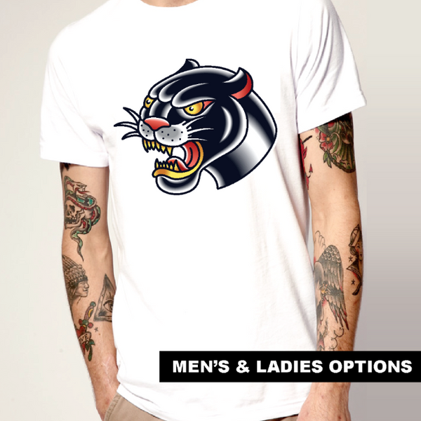 Black Panther Flash Art Tattoo T-Shirt