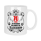 70th Birthday 70 Years of Childhood Mug & Coaster Set