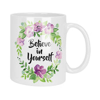 Believe in Yourself Floral Mug & Coaster Set
