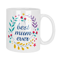 Best Mum Ever Floral Wreath Mug & Coaster Set