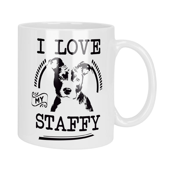 I Love My Staffy Mug & Coaster Set