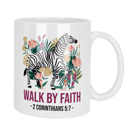 Walk By Faith Not By Sight Zebra Mug & Coaster Set