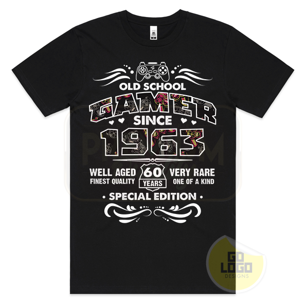 Old School Gamer Since 1963 - 60 Years Old Special Edition - 60th Birthday T-Shirt