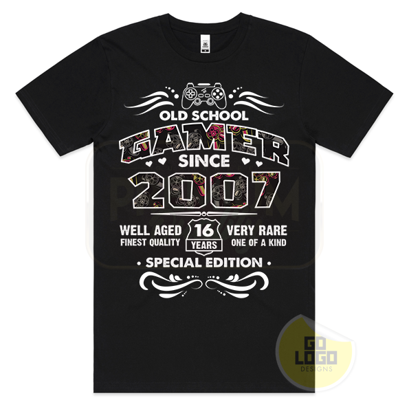 Old School Gamer Since 2007 - 16 Years Special Edition - 16th Birthday T-Shirt